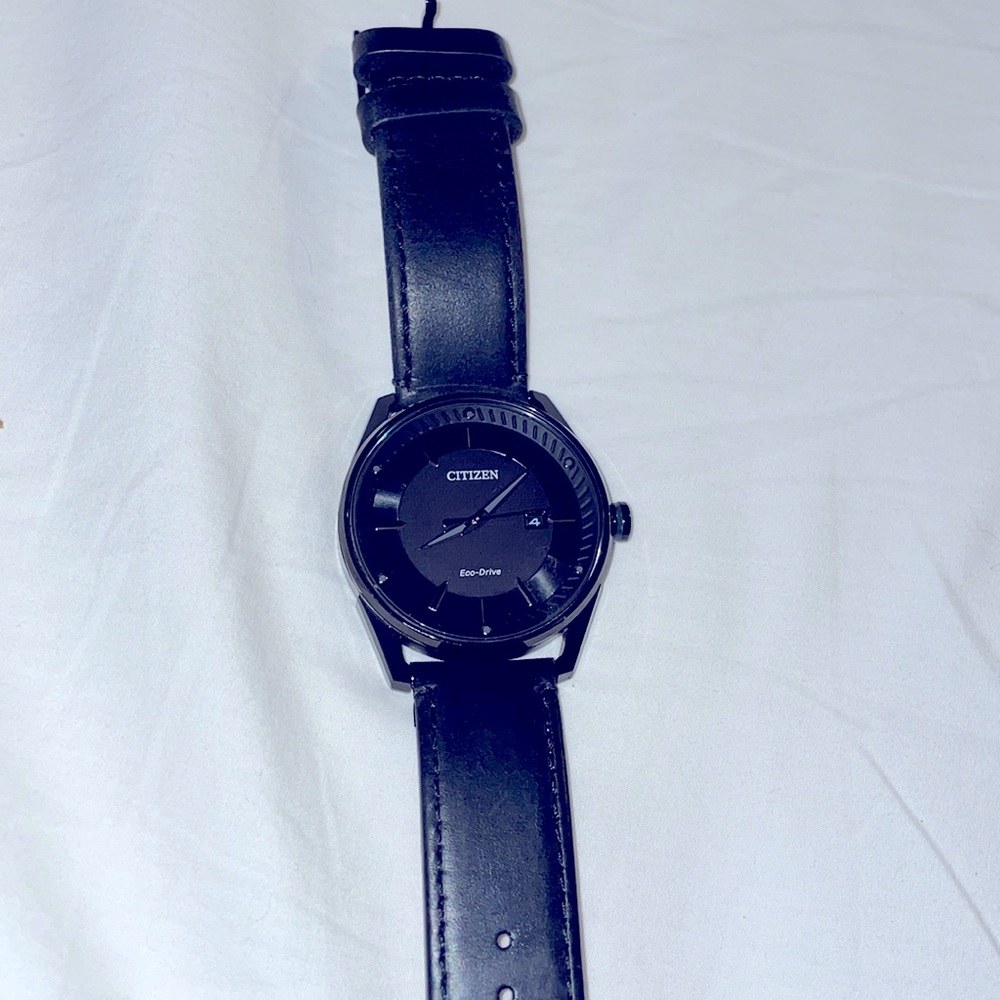 Citizen Eco Drive, black, new leather band